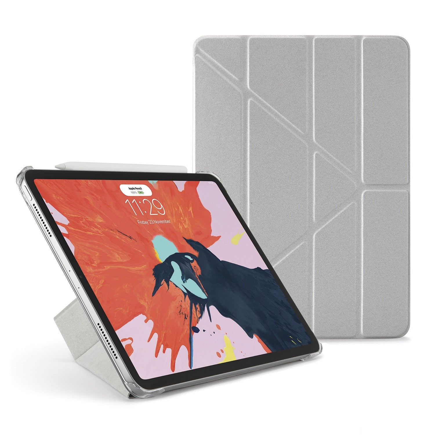 iPad Pro 11インチ [第1世代] オリガミケース シルバー/クリア