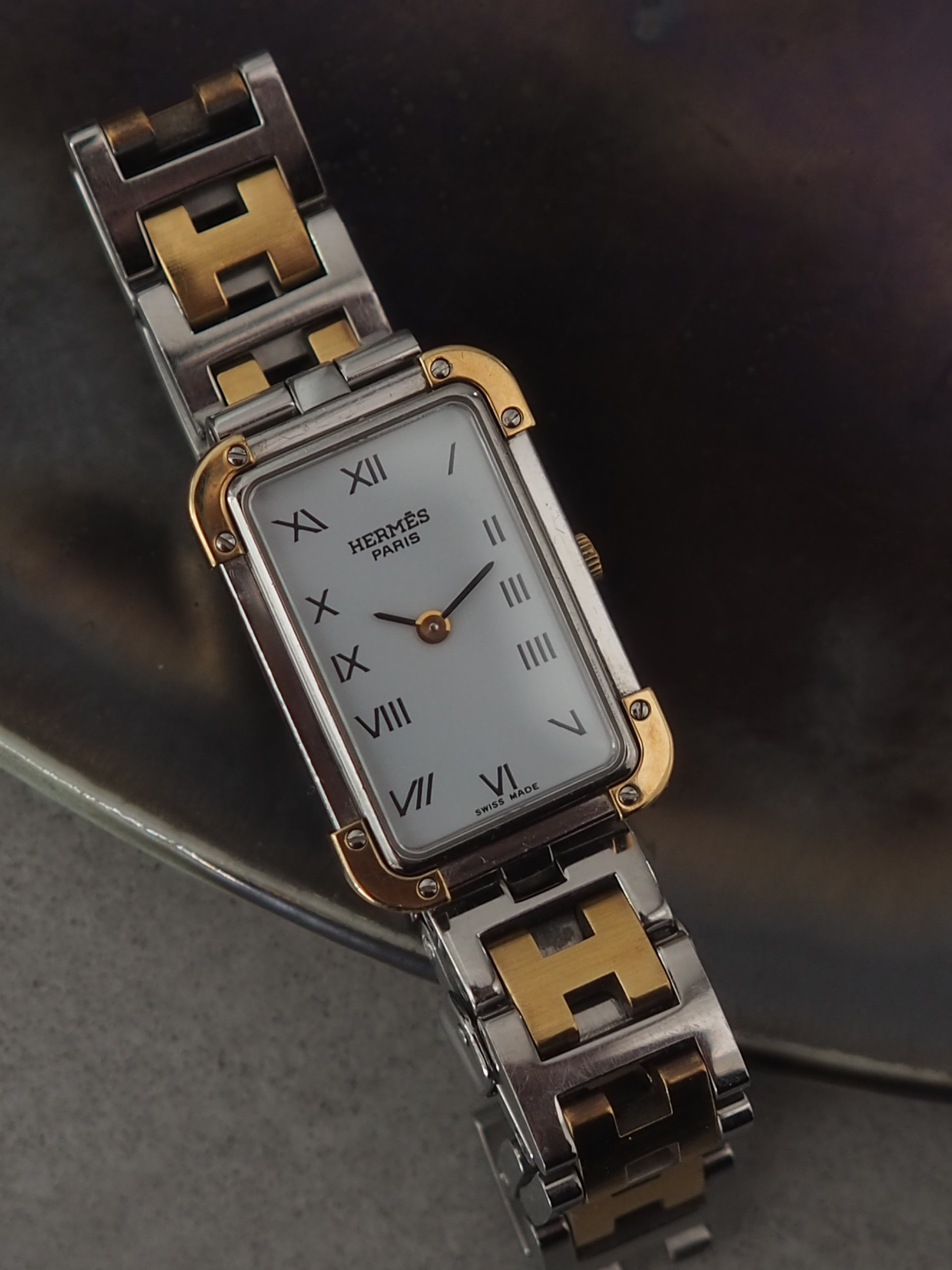 HERMES エルメス クロアジュール ウォッチ 腕時計 シルバー ゴールド