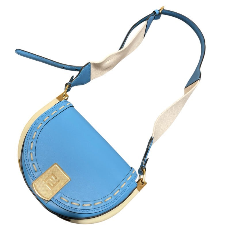 フェンディ FENDI ムーンライトショルダーバッグ 8BT346 ブルー GD金具