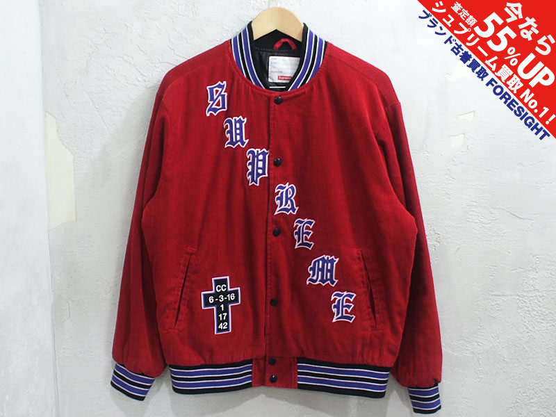 Supreme 'Old English Corduroy Varsity Jacket'バーシティジャケット