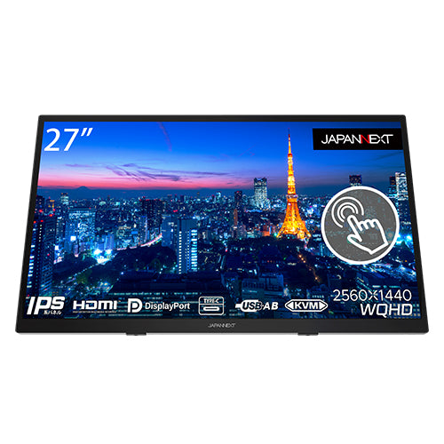 JAPANNEXT 27インチ IPS 10点タッチ対応 WQHD解像度USB-C給電対応 液晶
