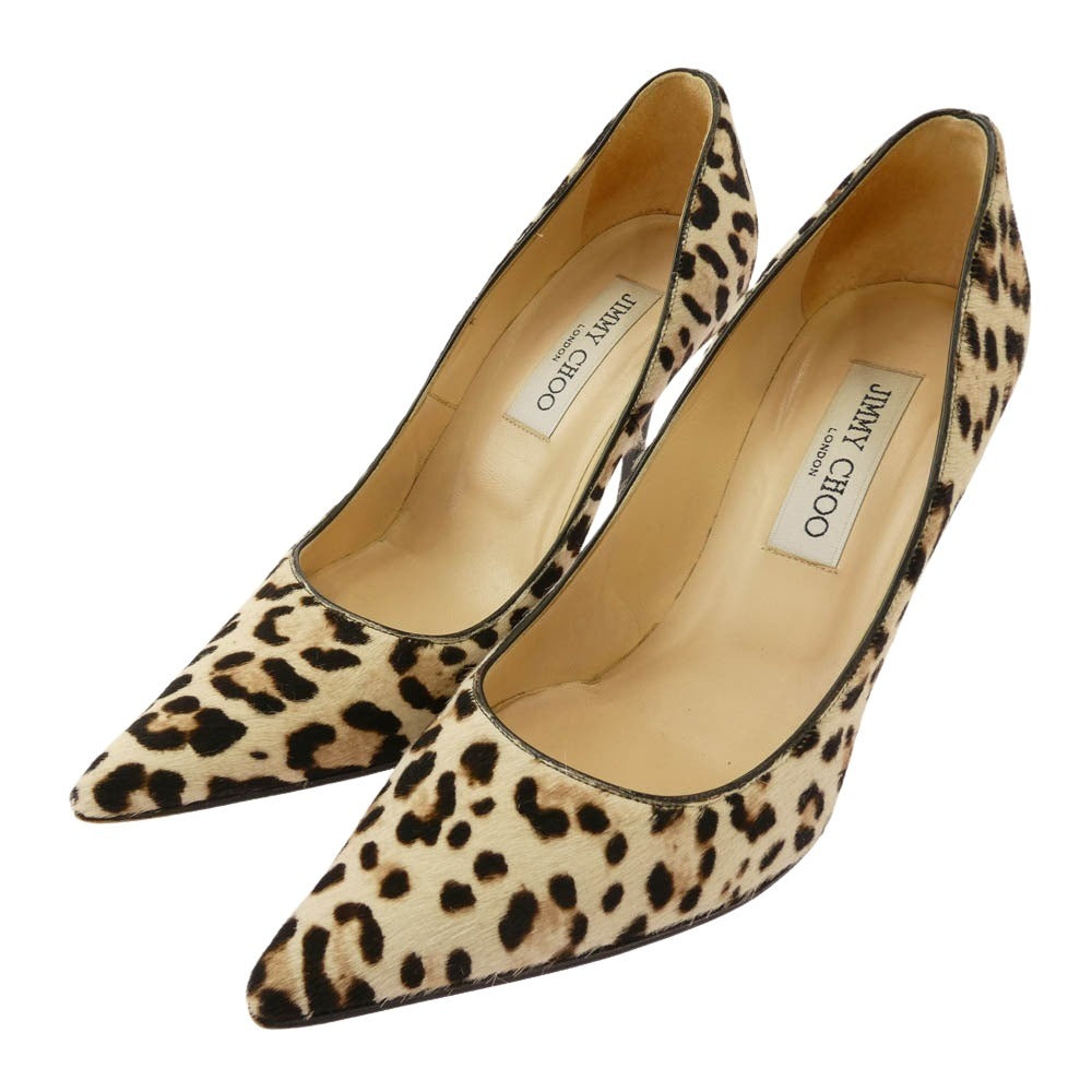 JIMMY CHOO ジミーチュウ イタリア製 ABEL ハラコ レオパード ポイン