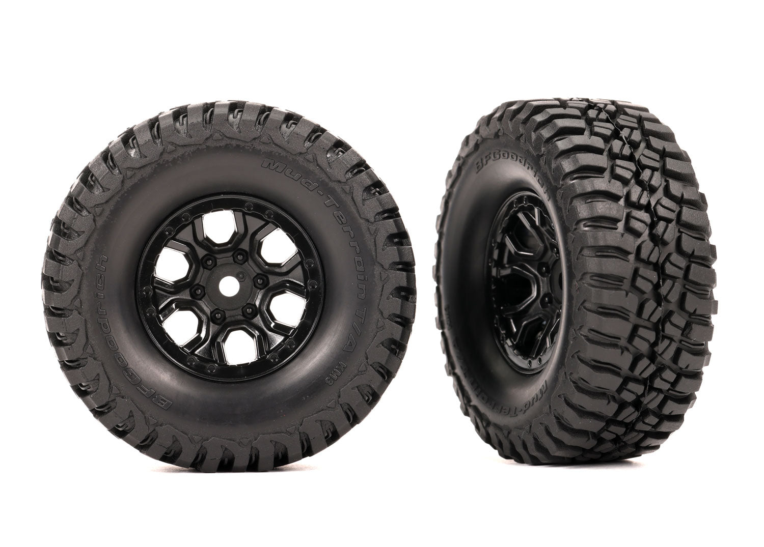 トラクサス 1/18 TRX4M タイヤとホイール、組み立て済み (ブラック 1.0