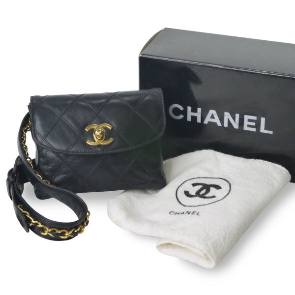 OLD CHANEL マトラッセウエストポーチ（黒） – Vintage Shop Rococo