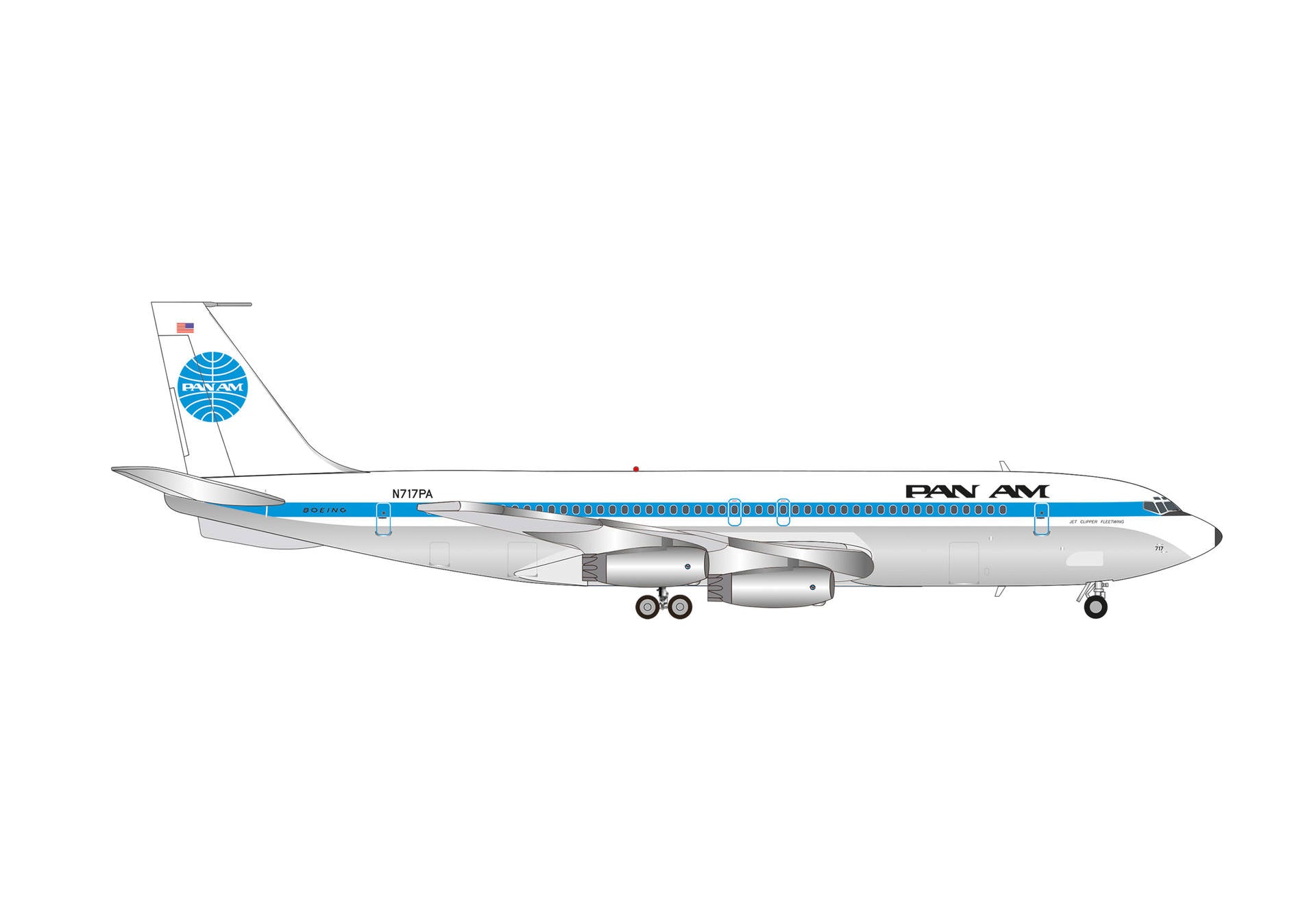 Herpa Wings 【予約商品】707-300 パン・アメリカン航空 「Jet Clipper