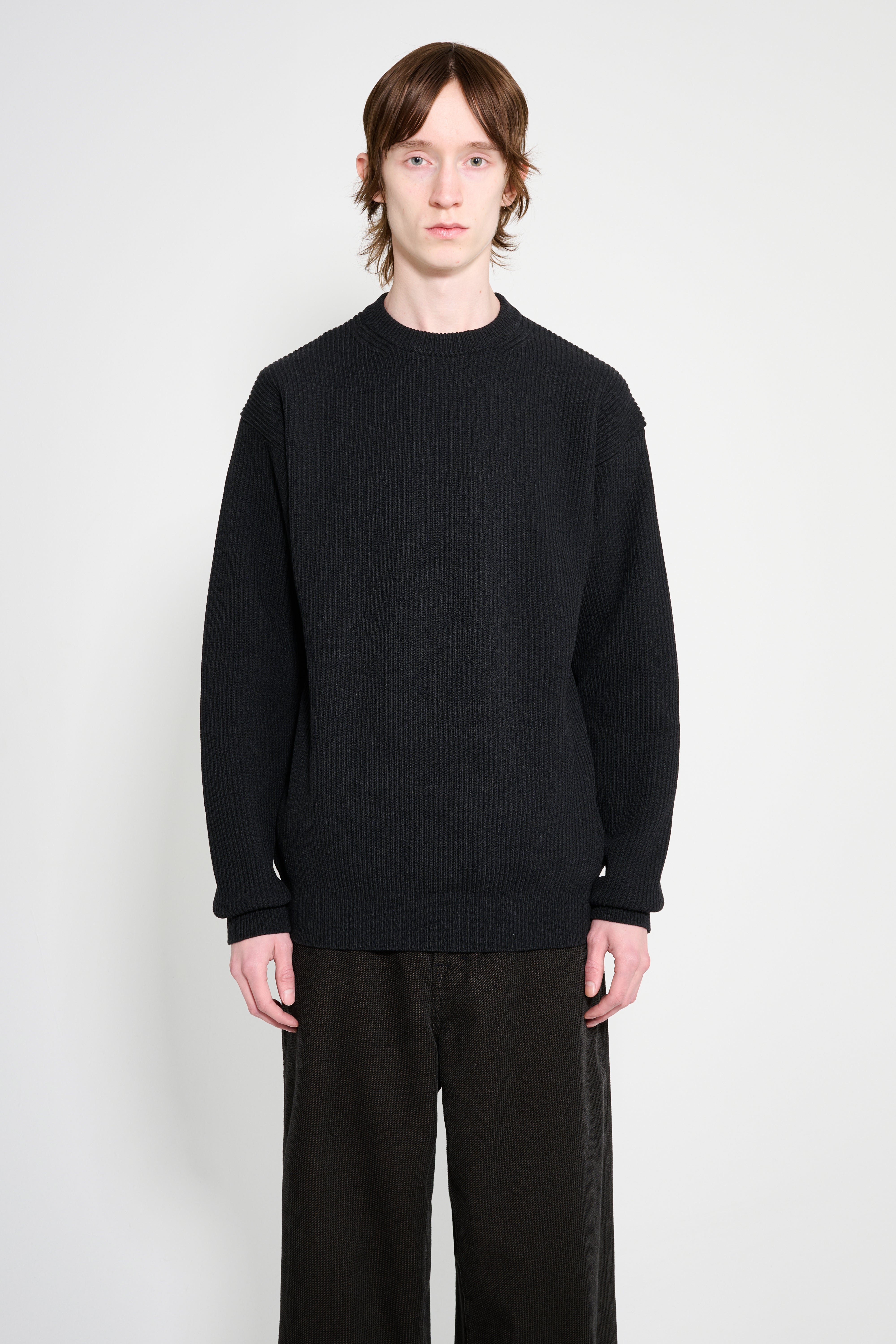 Auralee Super Fine Wool Rib Knit Pullover Black – Très Bien