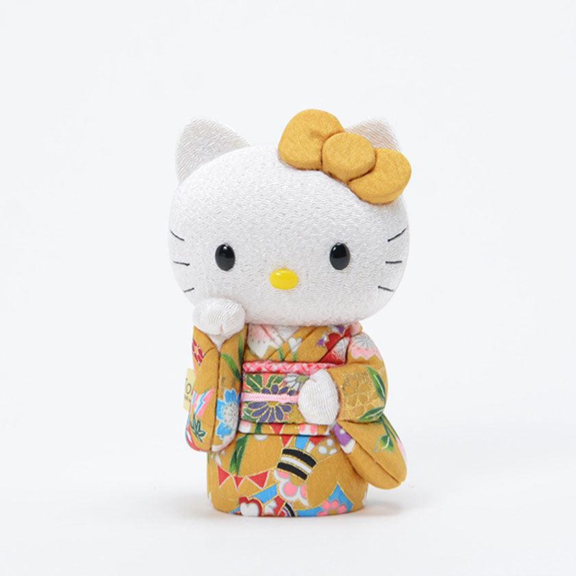 招き猫｜招きハローキティ (黄) | 江戸木目込み | 柿沼人形 ｜BECOS
