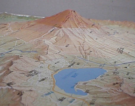 富士山の大型立体地図