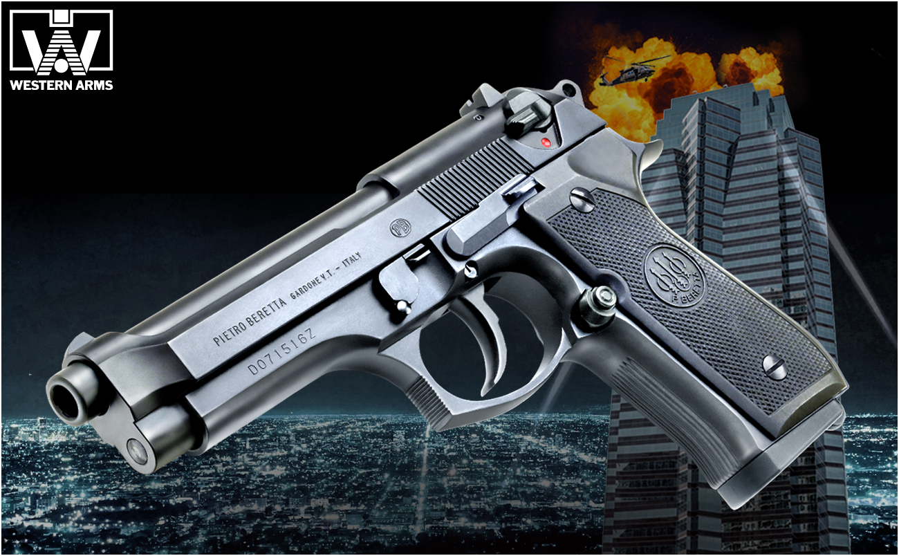 完売】WA【ベレッタ】M92FS ダイハード ガンブラックver. 【WESTERN ARMS】