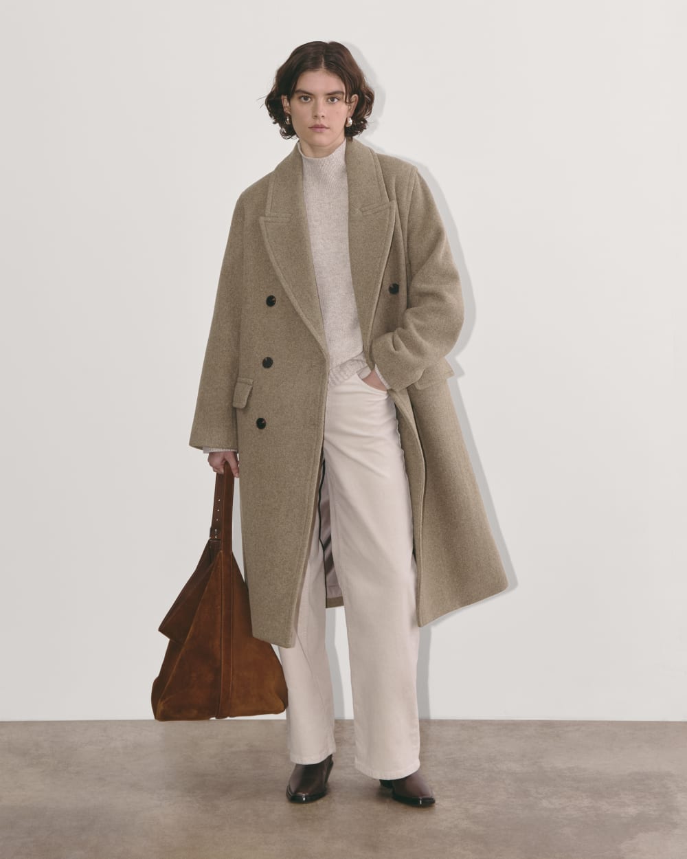 The Double-Breasted Coat in Wool | Heather Taupe – Everlane