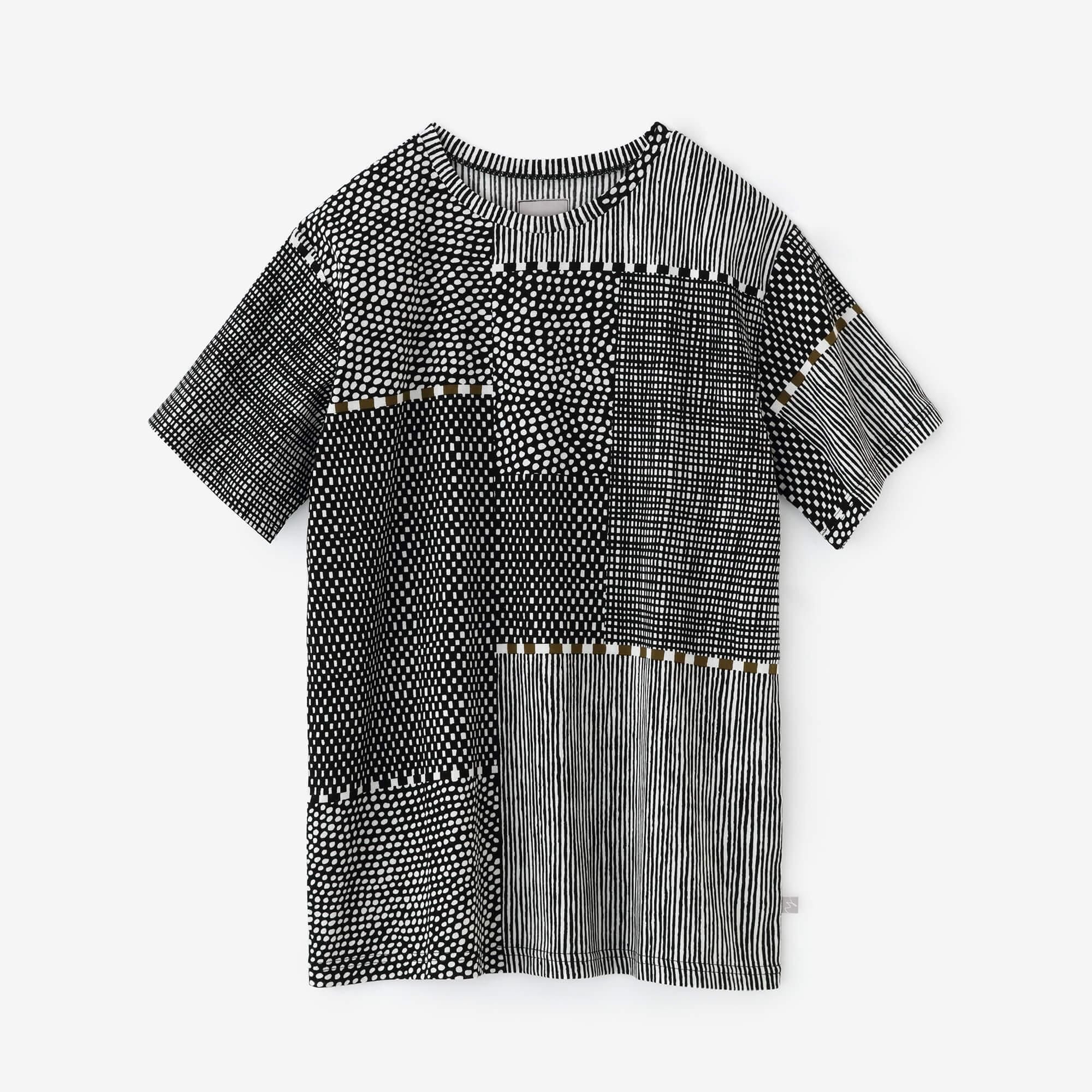 高島縮 40/40 半袖Tシャツ／間がさね（まがさね） 墨