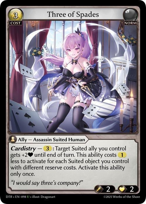 Three of Spades - Distorted Reflections - Grand Archive TCG