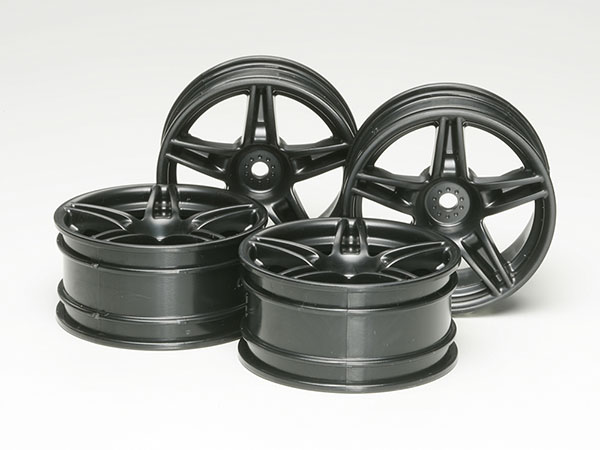 SP.1263 5本ツインスポークホイール（黒）4本 （26mm/+4）: RCモデル