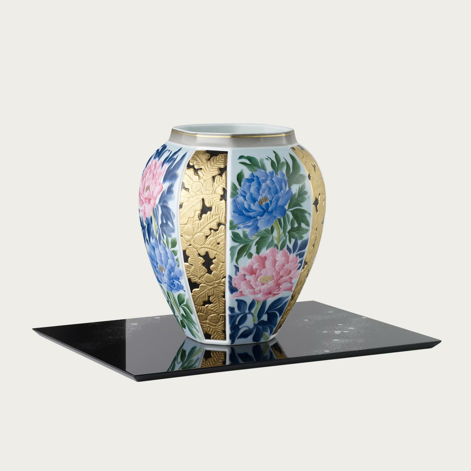 マスターピースコレクション2014 「青地牡丹文大花瓶」【数量限定