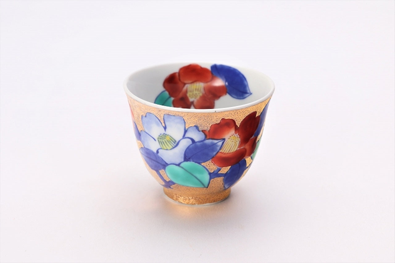 ティー用品 「茶器セット 金彩 桜 木箱付」 金龍窯 江口天童 有田焼