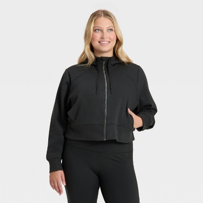 Women's Active Comfort Full Zip Sweatshirt - All In Motion™ Black