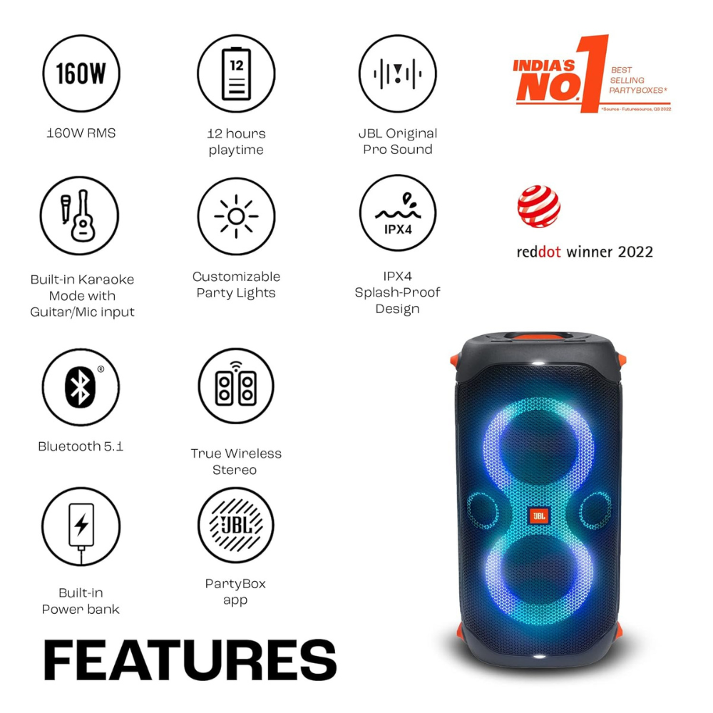 JBL PartyBox 110 Portable Speaker - OCTAVE
