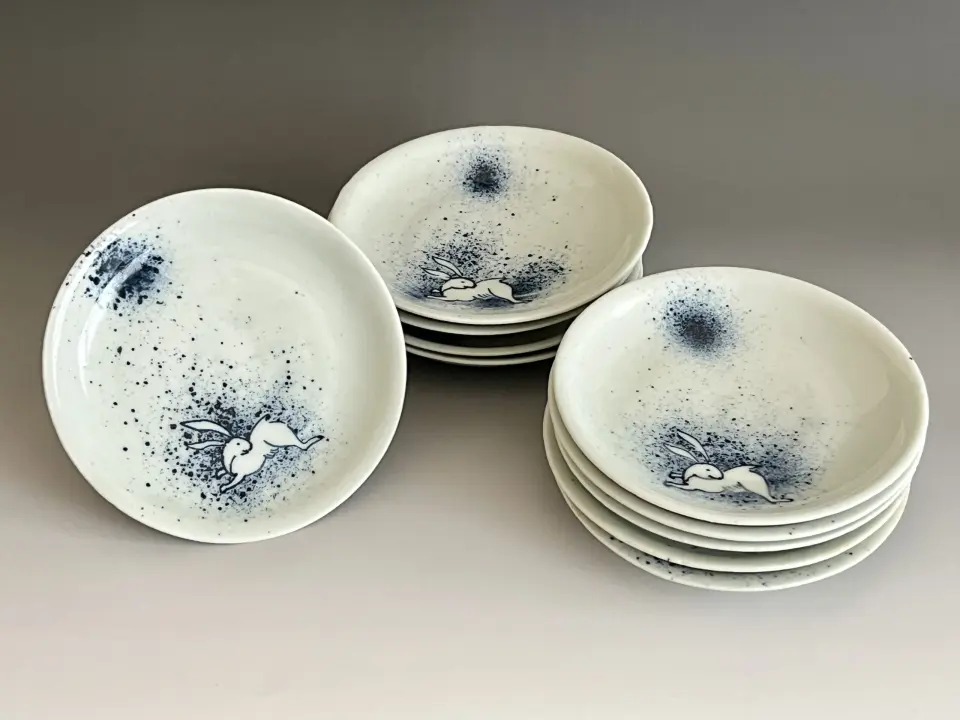 人間国宝 松井康成 萃瓷 練上茶碗 蕪絵 茶道具 二重箱 | 陶酔庵 -tousuian-