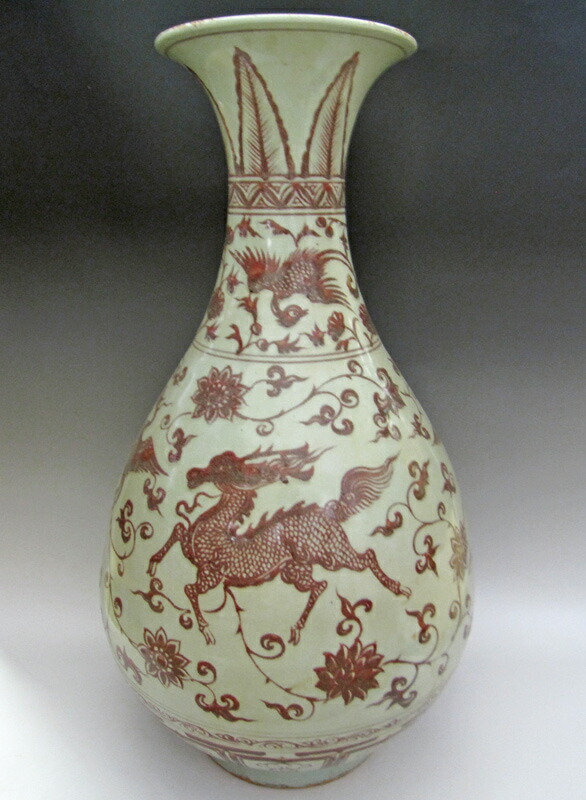 鳳紋梅瓶 中国美術 景徳鎮 陶磁器 装飾品 現代工芸品 美術