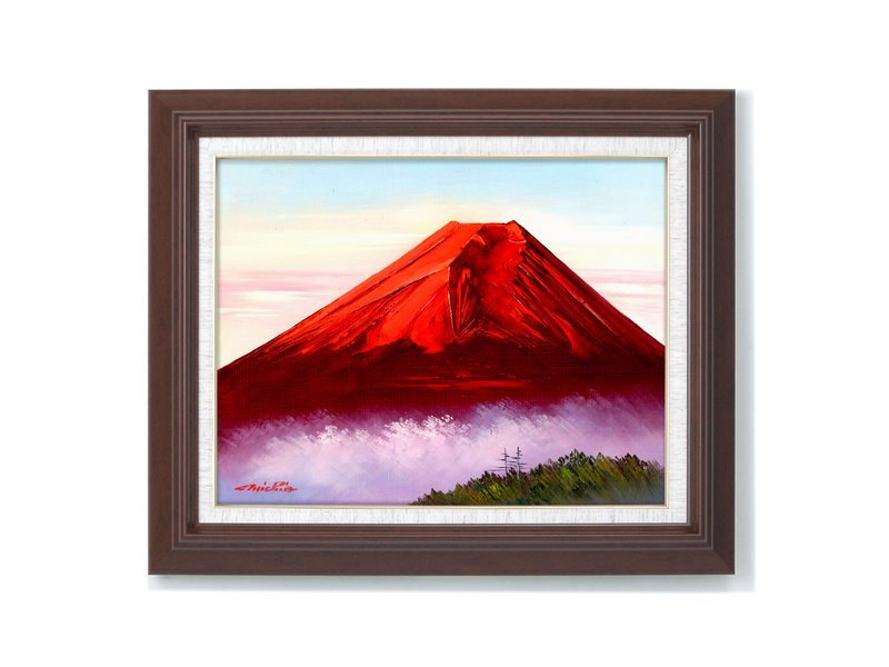 楽天市場】【スーパーSALE10％OFF】油絵 絵画 赤富士/インテリア 額