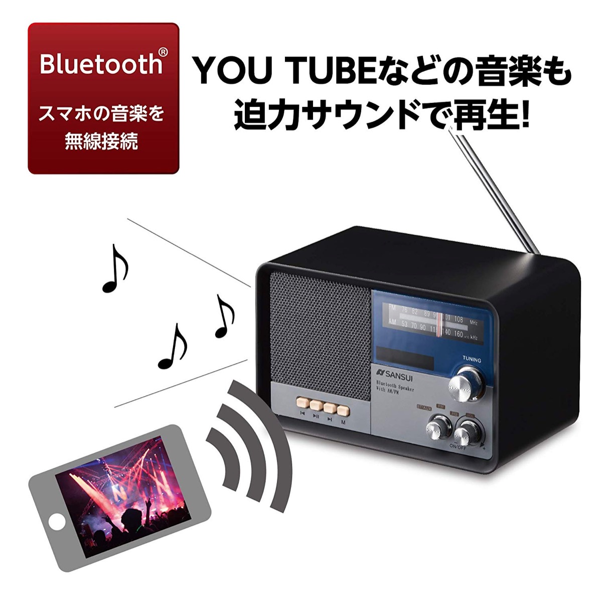 楽天市場】SANSUI サンスイ MSR-1 WD AM FM ラジオ スピーカー ウッド