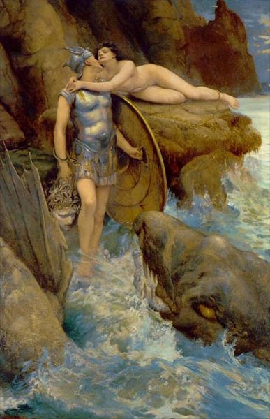 楽天市場】油絵 Charles Napier Kennedy_ペルセウスとアンドロメダ