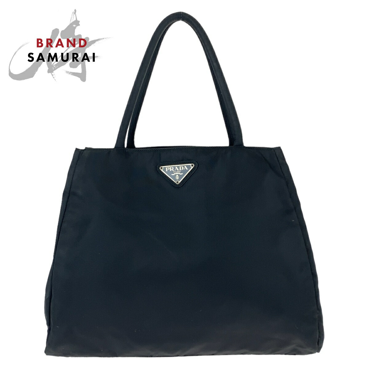 楽天市場】美品 PRADA プラダ テスート 三角ロゴプレート ブラック 黒
