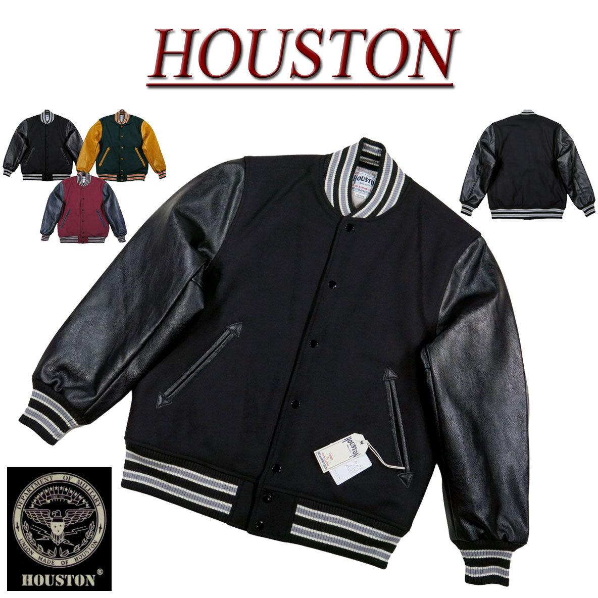 楽天市場】【3色4サイズ】 jf901 新品 HOUSTON PUレザー × メルトン