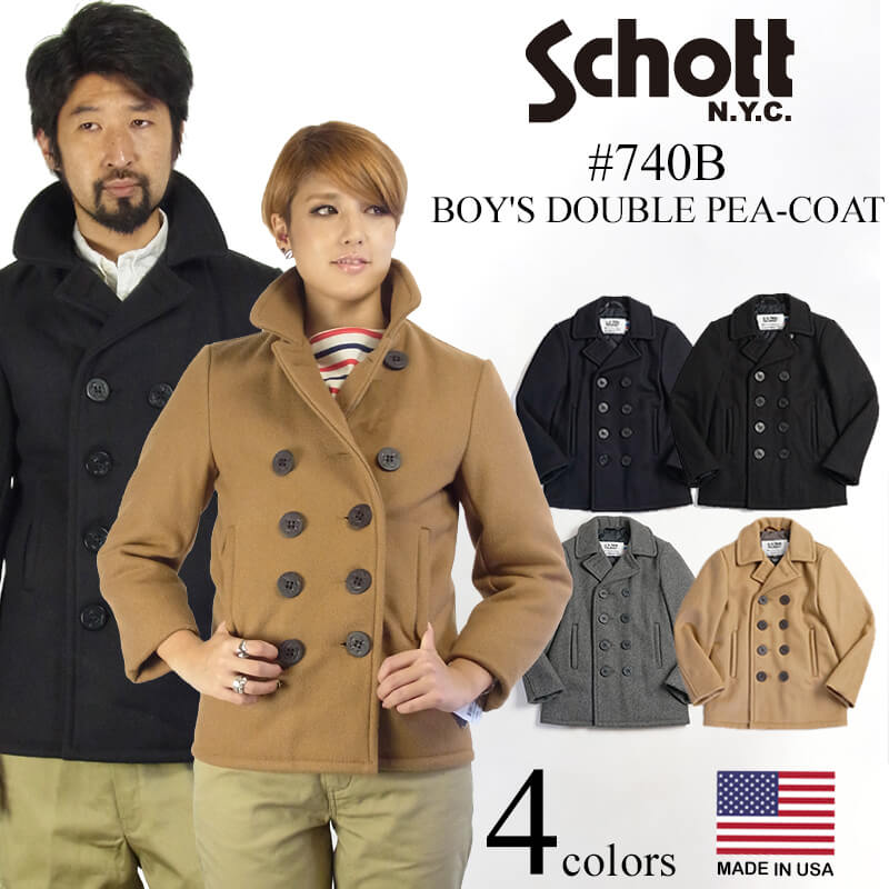 楽天市場】ショット SCHOTT 740B ボーイズ ウール ダブル ピーコート
