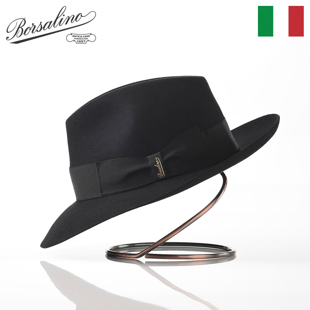 楽天市場】Borsalino ボルサリーノ 中折れハット フェルト帽 つば広 秋
