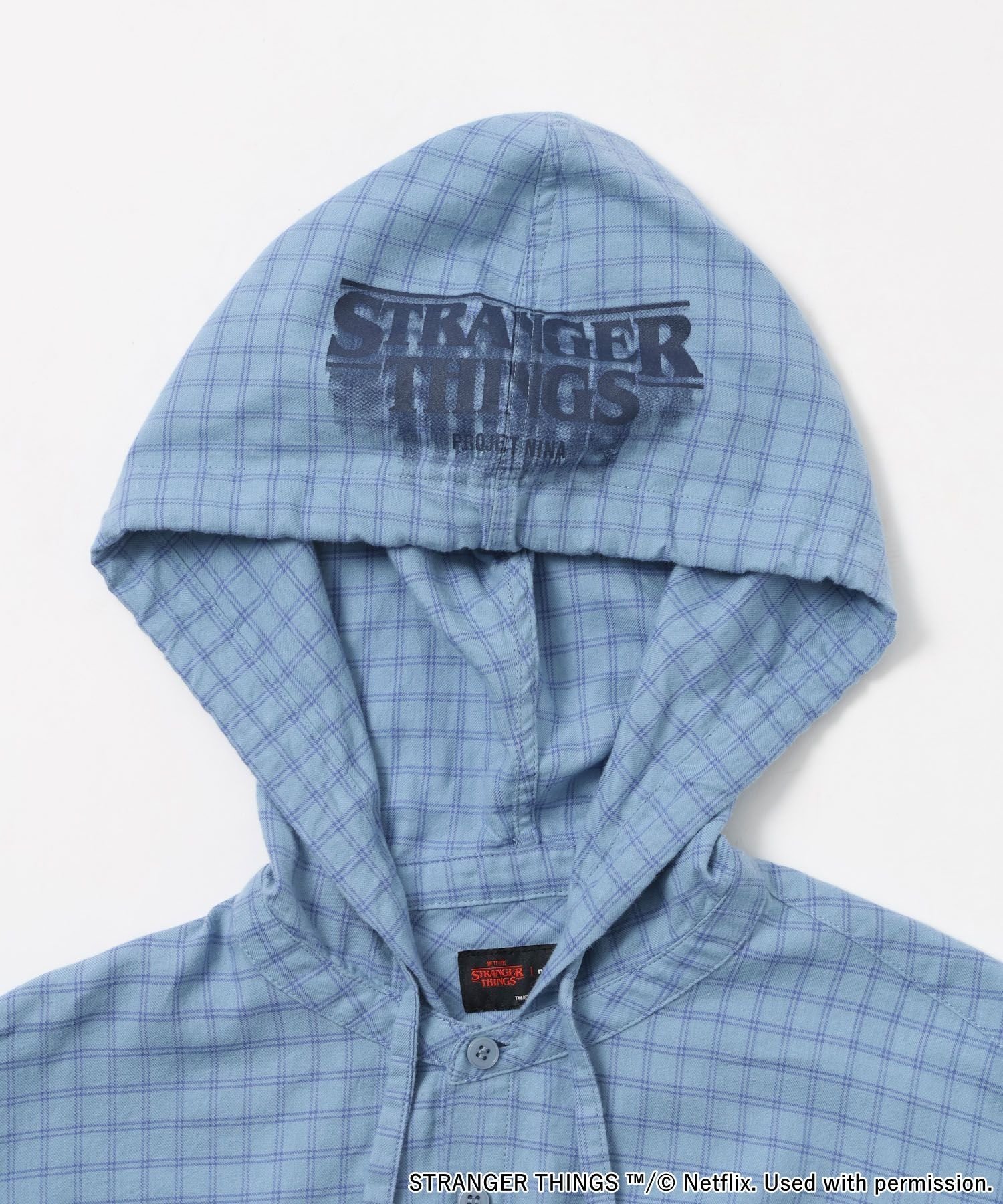 niko and ｜【STRANGER THINGS】コラボ チェックフードシャツ