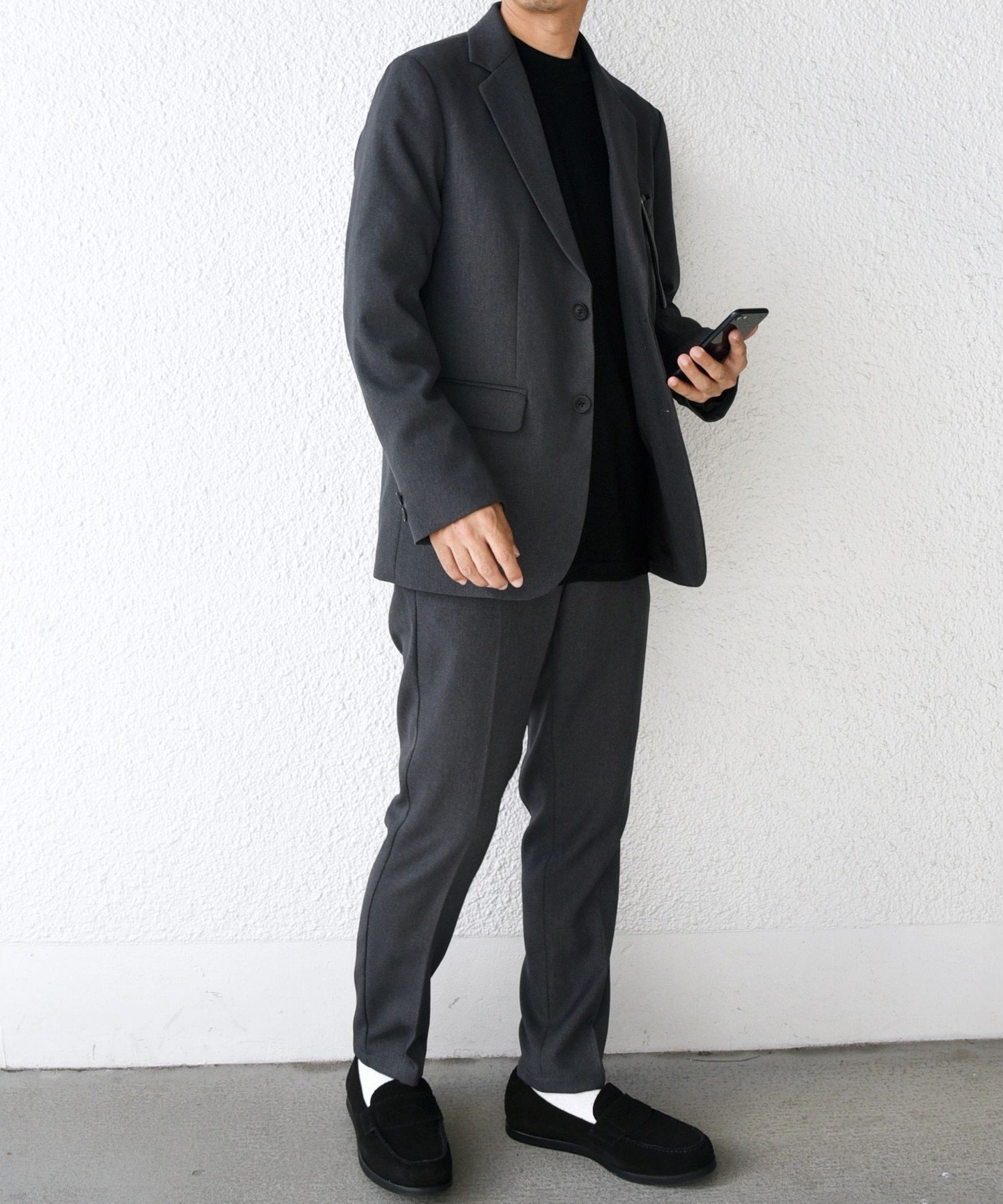 【美品 シェルボタン】オリヒカ スーツ セットアップ ストレッチ 洗える M 洗えるストレッチセットアップ ノッチジャケット ミルドチェック