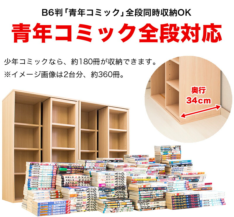 楽天市場】【6ヶ月保証付】スライド本棚 全段B6 幅60cm コミック本棚