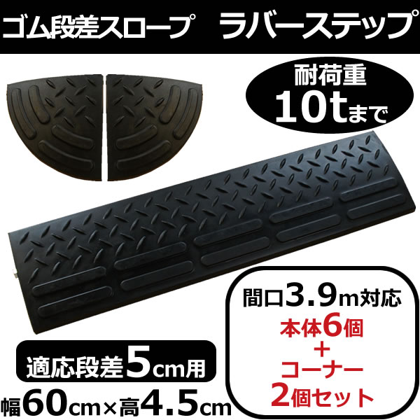 楽天市場】＜送料無料＞ ゴム 段差スロープ ラバーステップ 段差5cm用