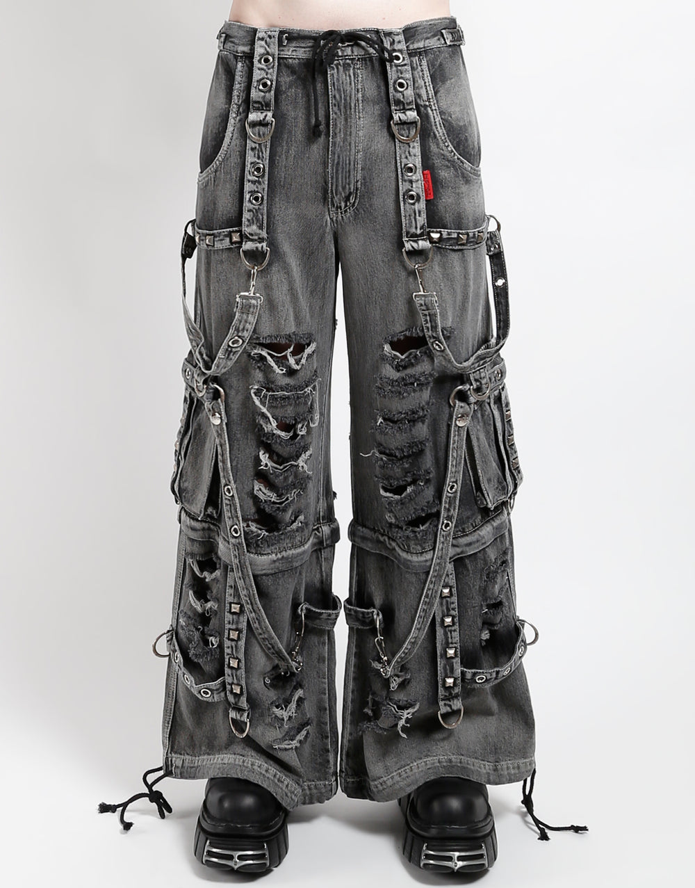 TRIPP NYC - SHREDDER DENIM FULL FORCE PANT BLACK FOG WASH
