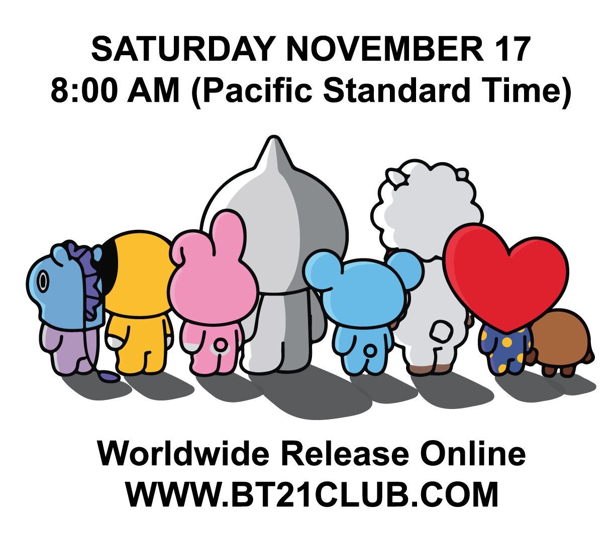 ラインナップ公開【ASSC × BT21】11月17日発売予定 防弾少年団（BTS