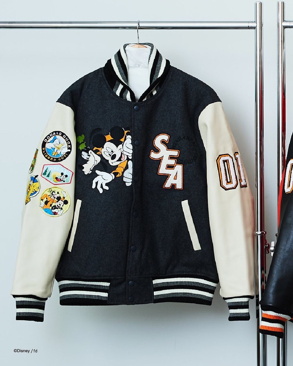 WIND AND SEA x Disney 32着限定スタジャンが国内1月1日より抽選販売