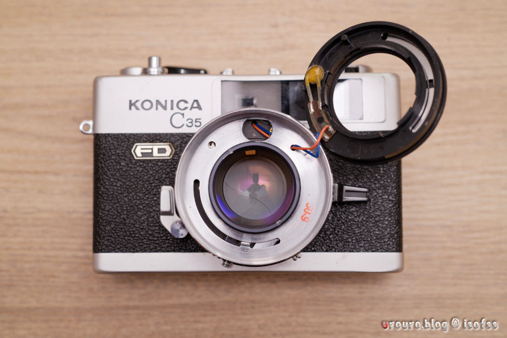 露出計不動でも機械式で動く50年前のカメラ。KONICA C35 FDを分解清掃