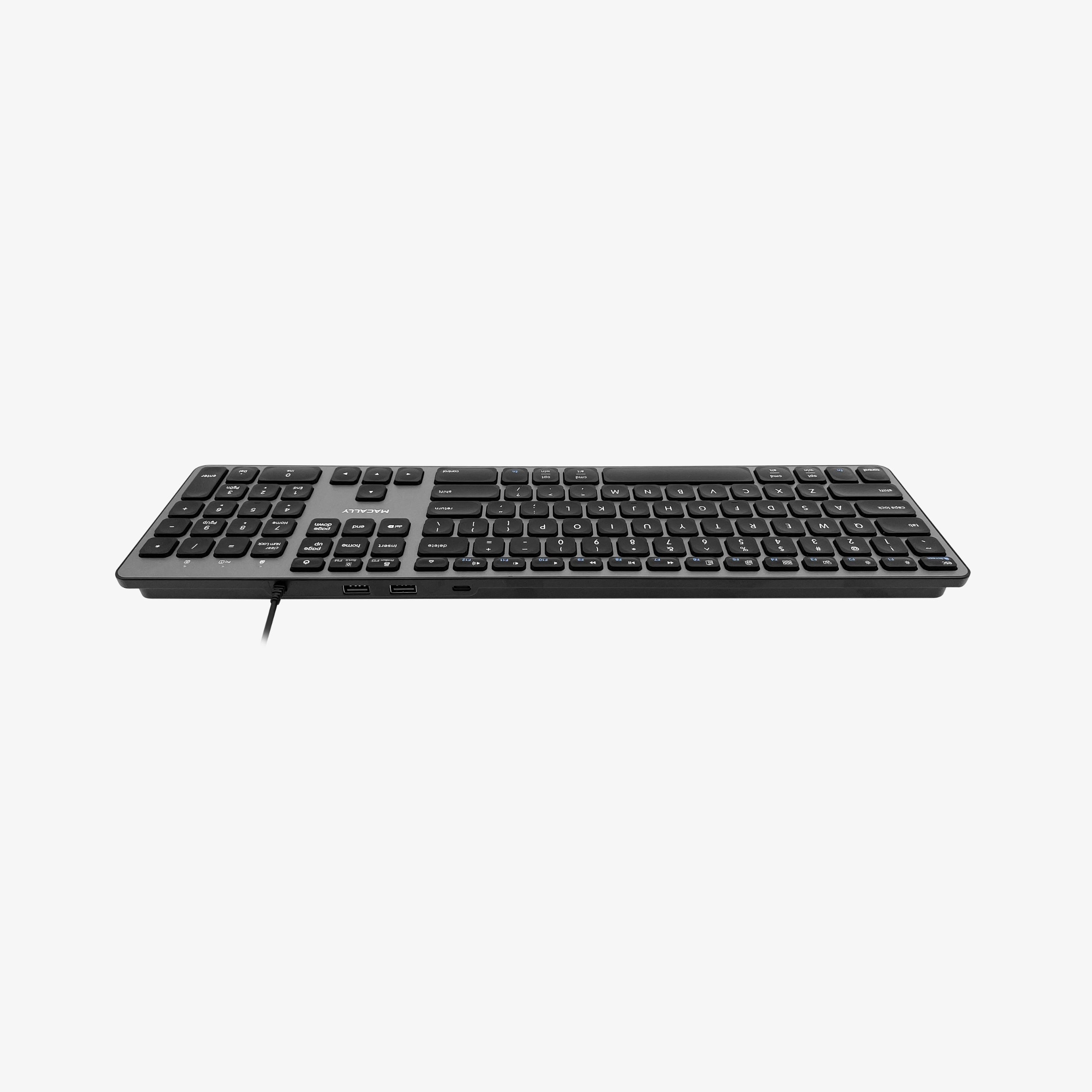 USB C Keyboard for Mac | USB Hub for Extra Ports, Full-Size with