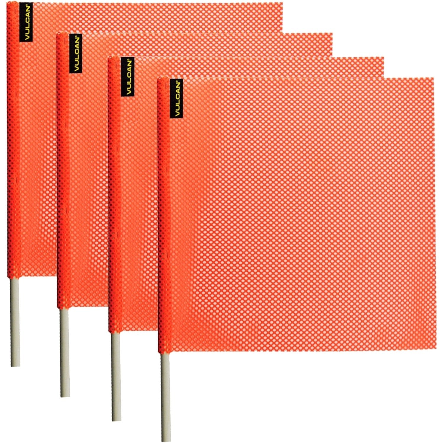 VULCAN Safety Flag with Dowel - Bright Orange - Jersey Mesh