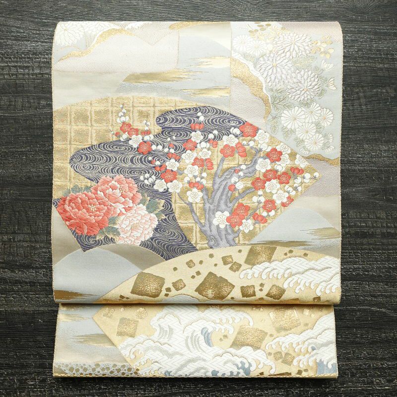 袋帯 未仕立て品 六通柄 西陣織 証紙あり 九百錦24金箔 フォーマル用