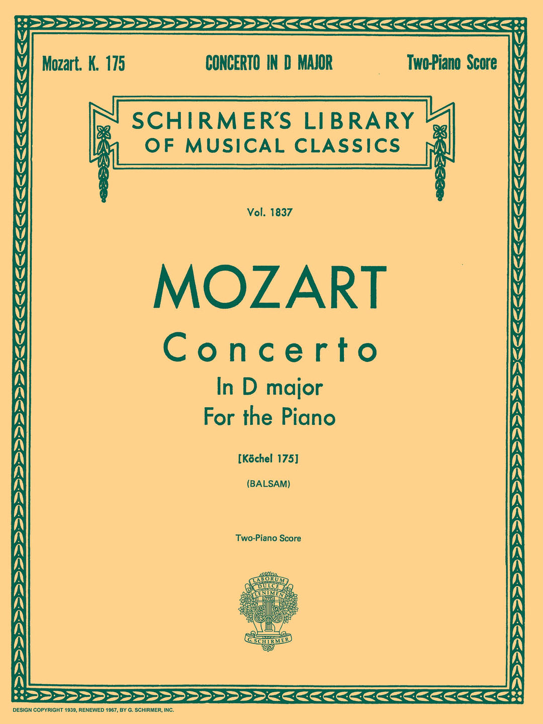 ピアノ協奏曲 第5番 ニ長調（2台4手）／Concerto No. 5 in D Major K