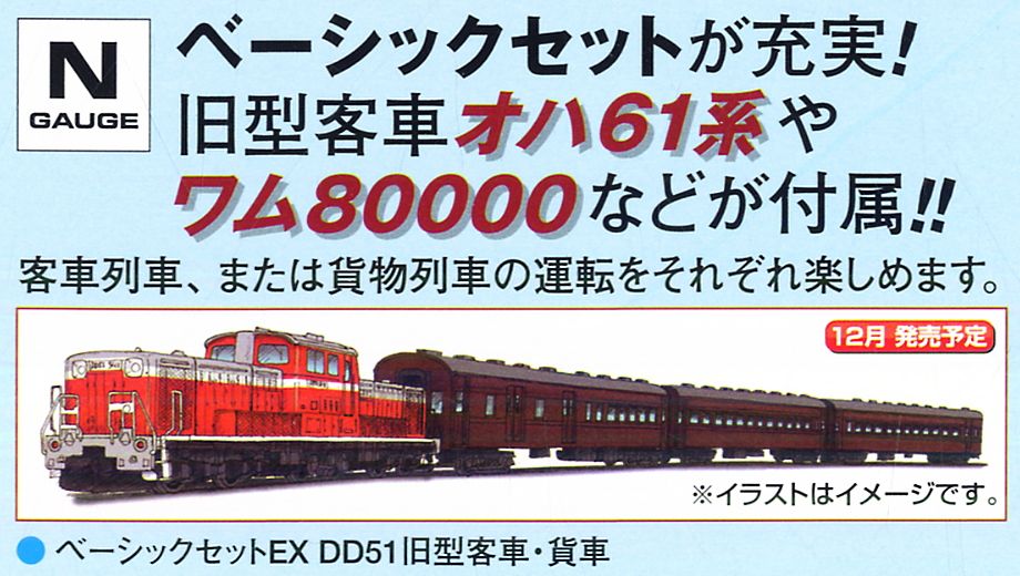 ベーシックセットEX DD51旧型客車・貨車セット (Fine Track レール