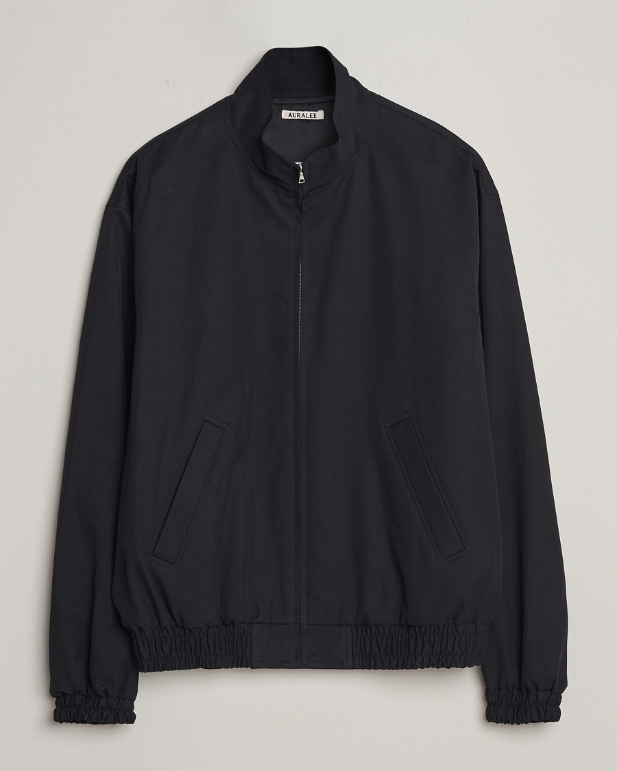 Auralee Washed Silk Chambray Blouson Black at CareOfCarl.com