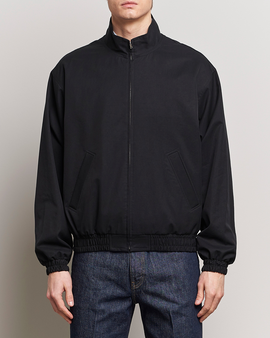 Auralee Washed Silk Chambray Blouson Black at CareOfCarl.com