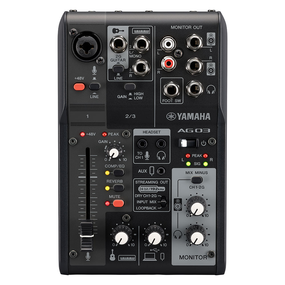 ヤマハ YAMAHA AG03 MK2 B LSPK ライブストリーミングパック ブラック