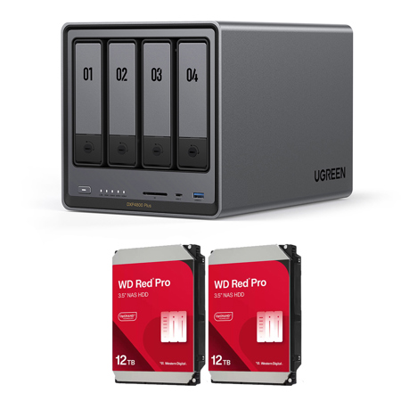 UGREEN NASync DXP2800 2-Bay NAS Enclosure with 2x IronWolf 12TB