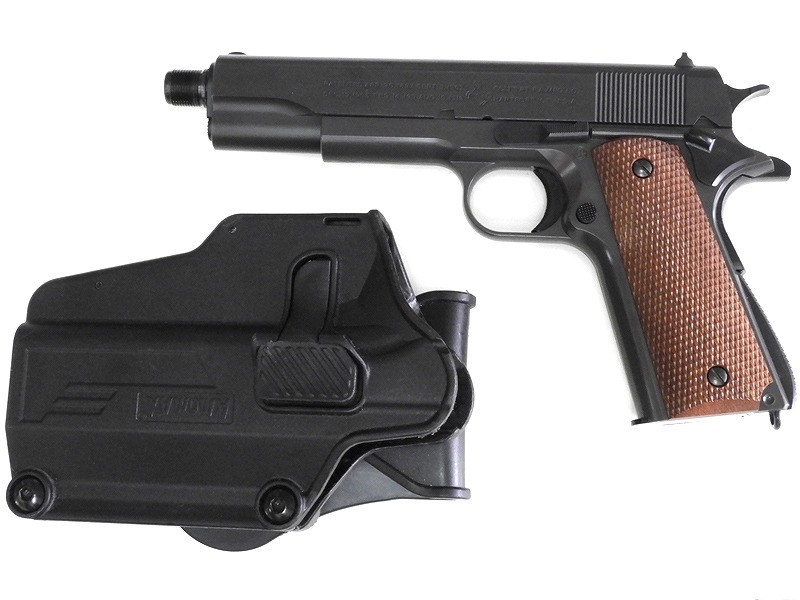 WA M1911A1 コルト ガバメント ガスブローバック 革製ホルスター付き