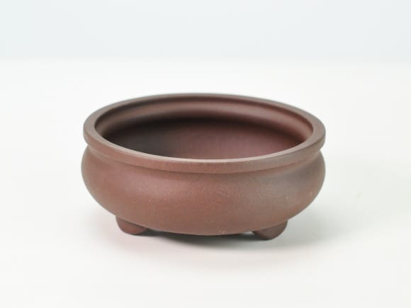 袋型丸鉢 磨き泥物 盆栽鉢 茶 4号 鉢幅12cm×高さ5cmを販売｜盆栽妙