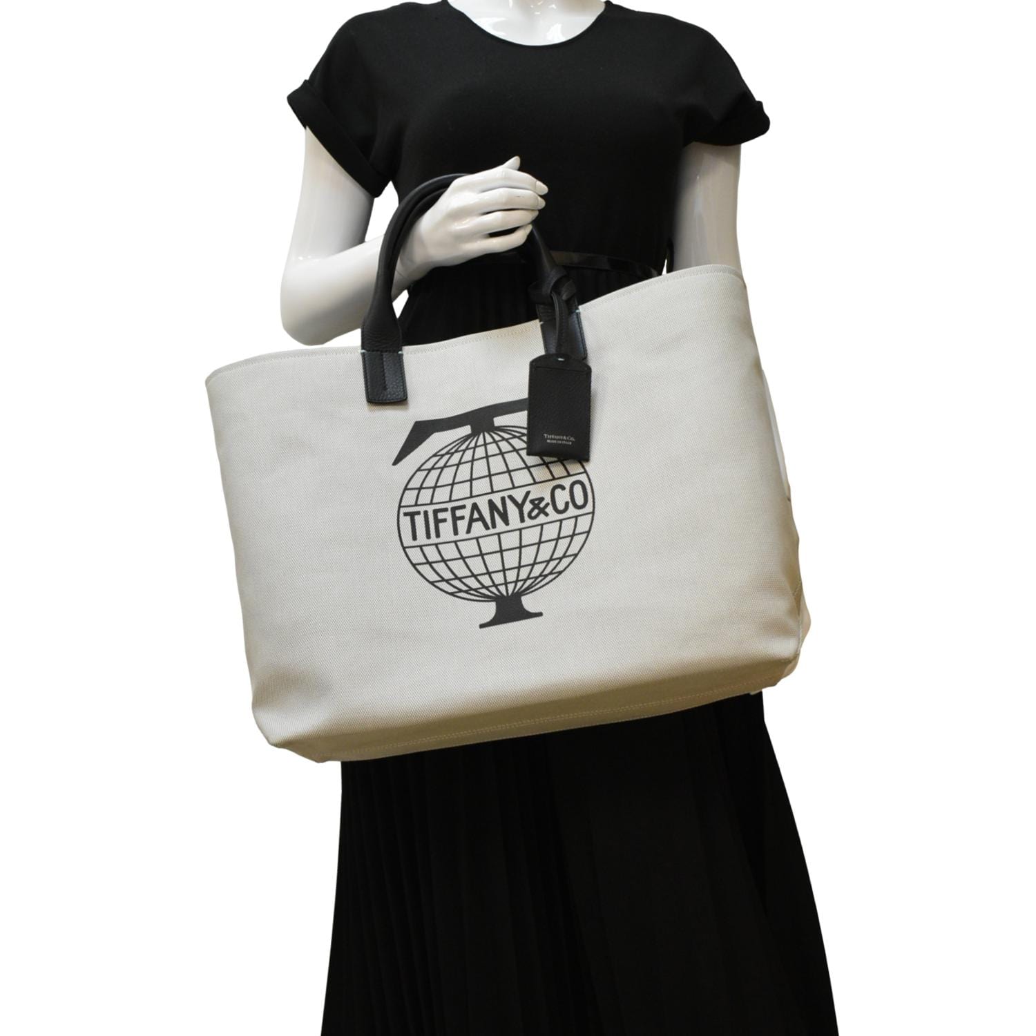TIFFANY & CO Tiffany Travel Weekend Canvas GreyTote Bag